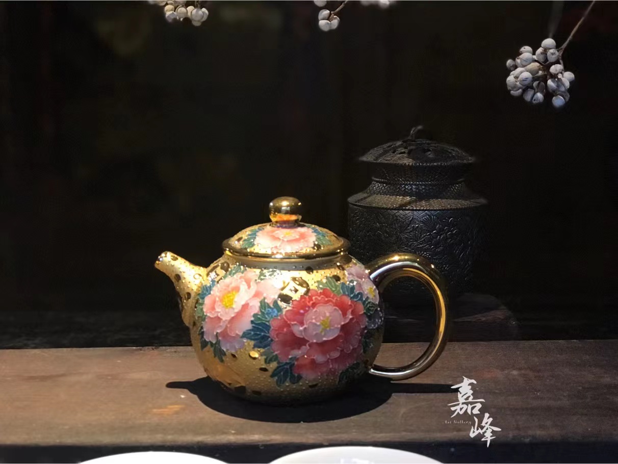 法華彩鎏金牡丹茶具組:圖片 4