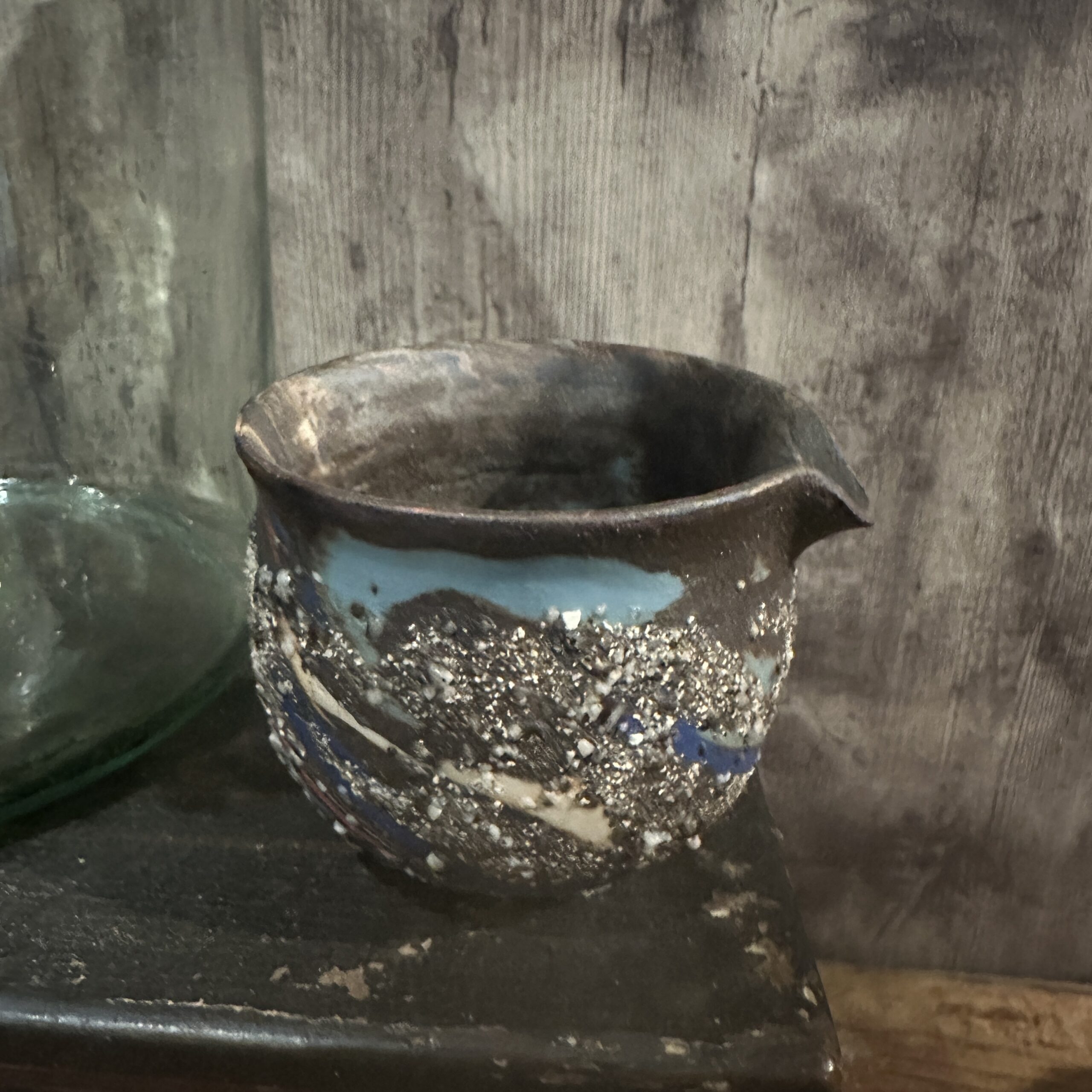 藍釉岩礦片口茶海